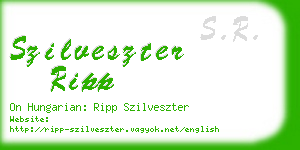 szilveszter ripp business card